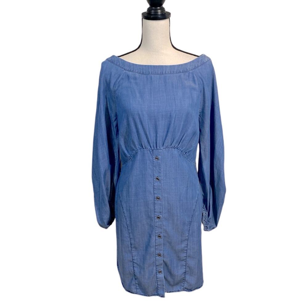 Current Air Denim Chambray Button Front Dress Size Small